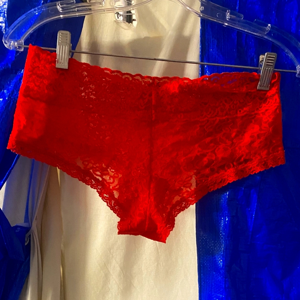 Victoria's Secret Vibrant Red Lace Panties